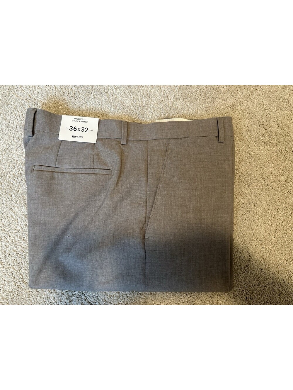 RW & CO Men’s Tailored Fit Dress Pants Tan Size 36x32